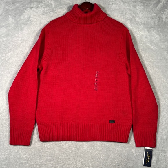 Ralph Lauren‎ Sweater Mens XL Red Turtleneck Cashmere Wool Blend - Picture 1 of 10